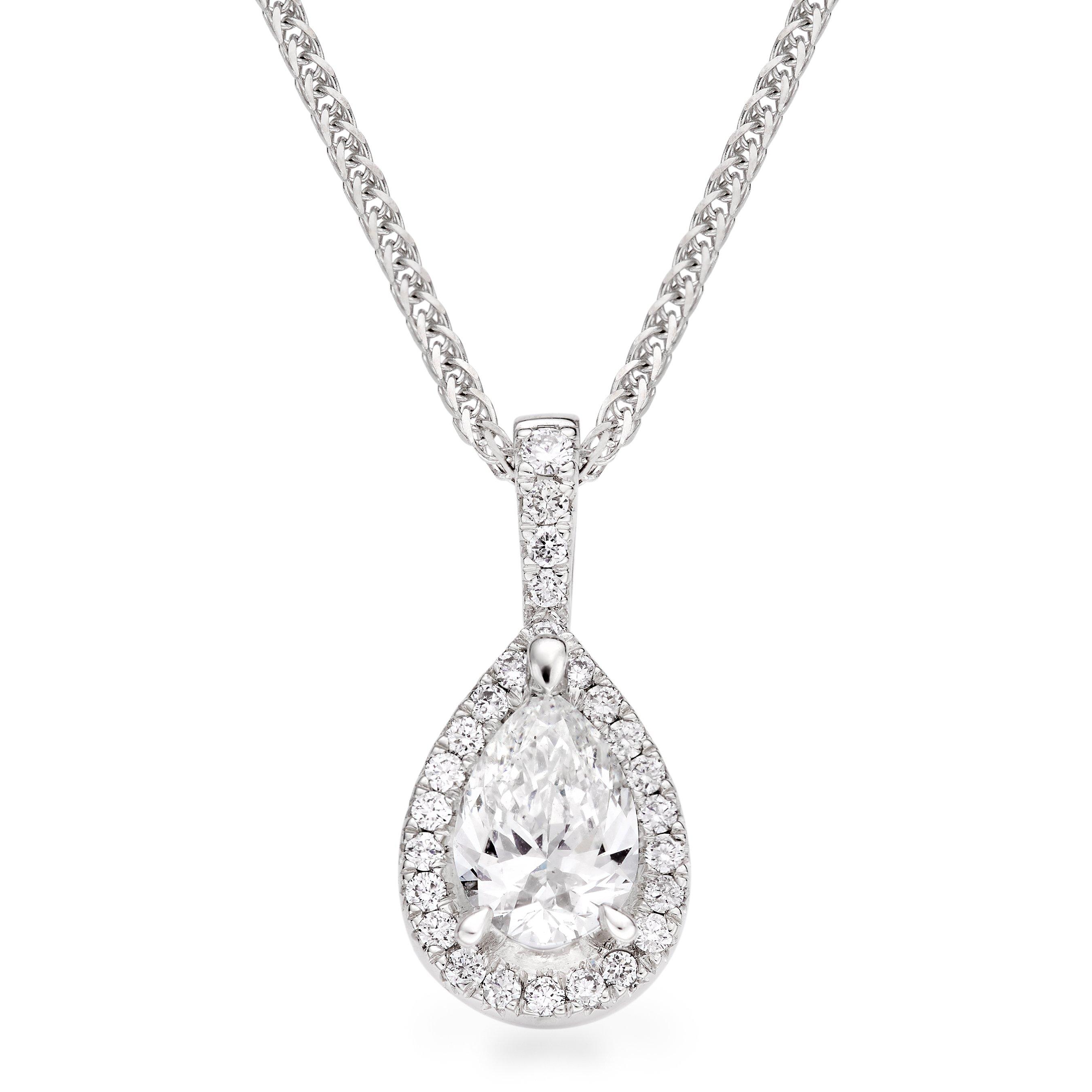 Loupe Celeste Diamond Halo Pendant in 18ct White Gold | LOU-0126032 | Loupe