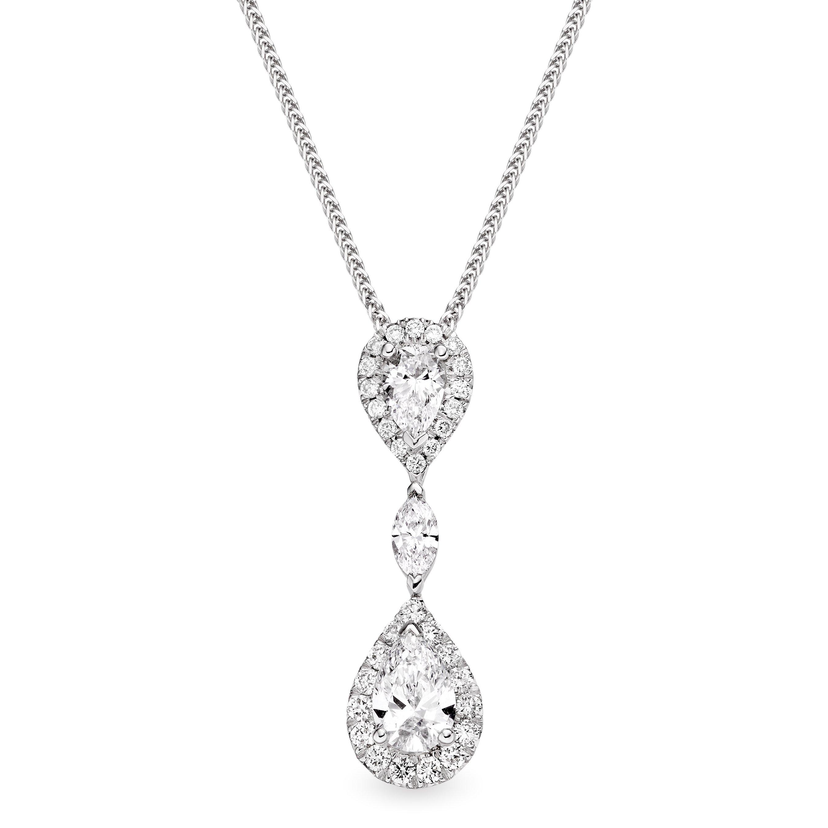 Loupe Celeste Diamond Halo Pendant in 18ct White Gold | LOU-0126073 | Loupe