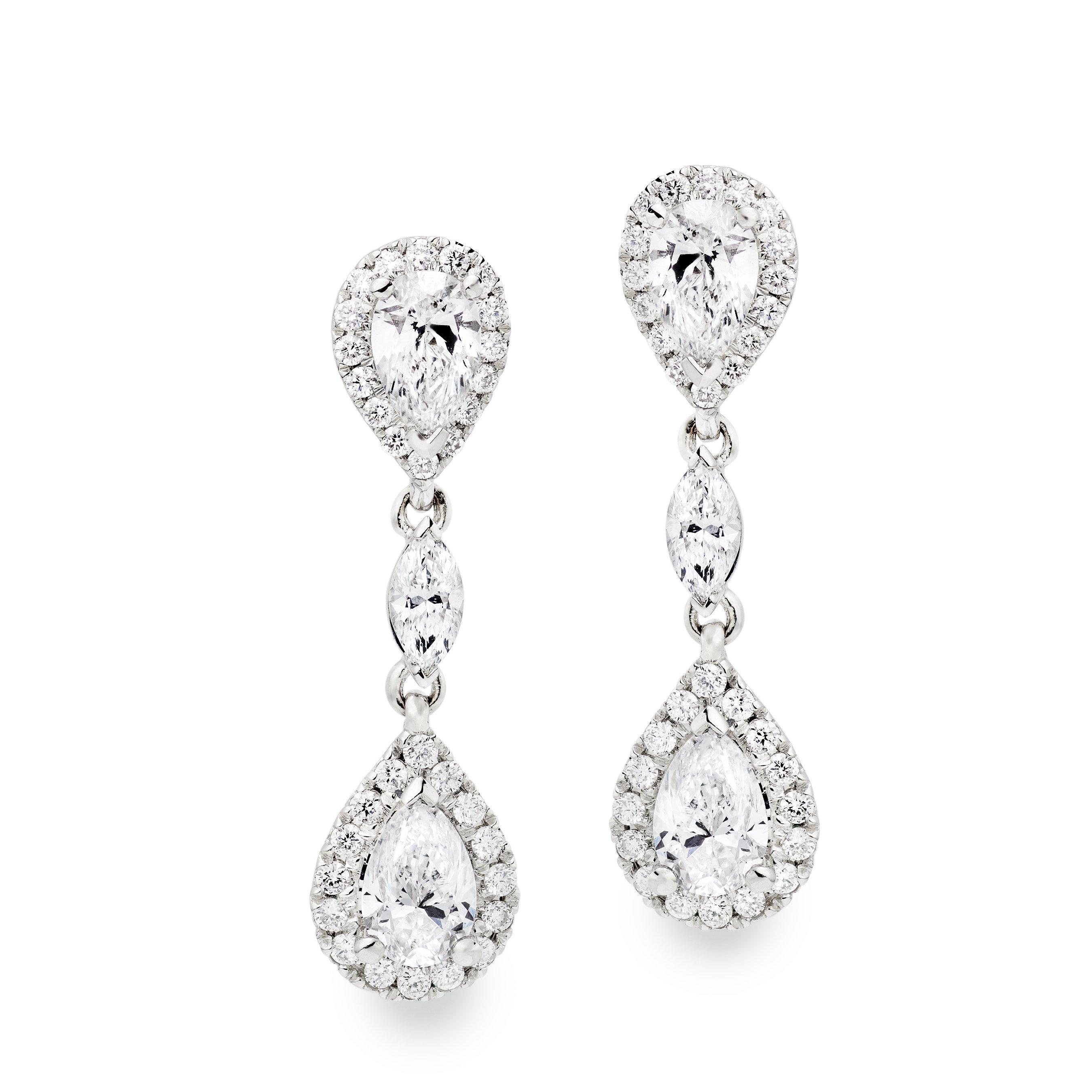 Loupe Celeste Diamond Halo Earrings in 18ct White Gold