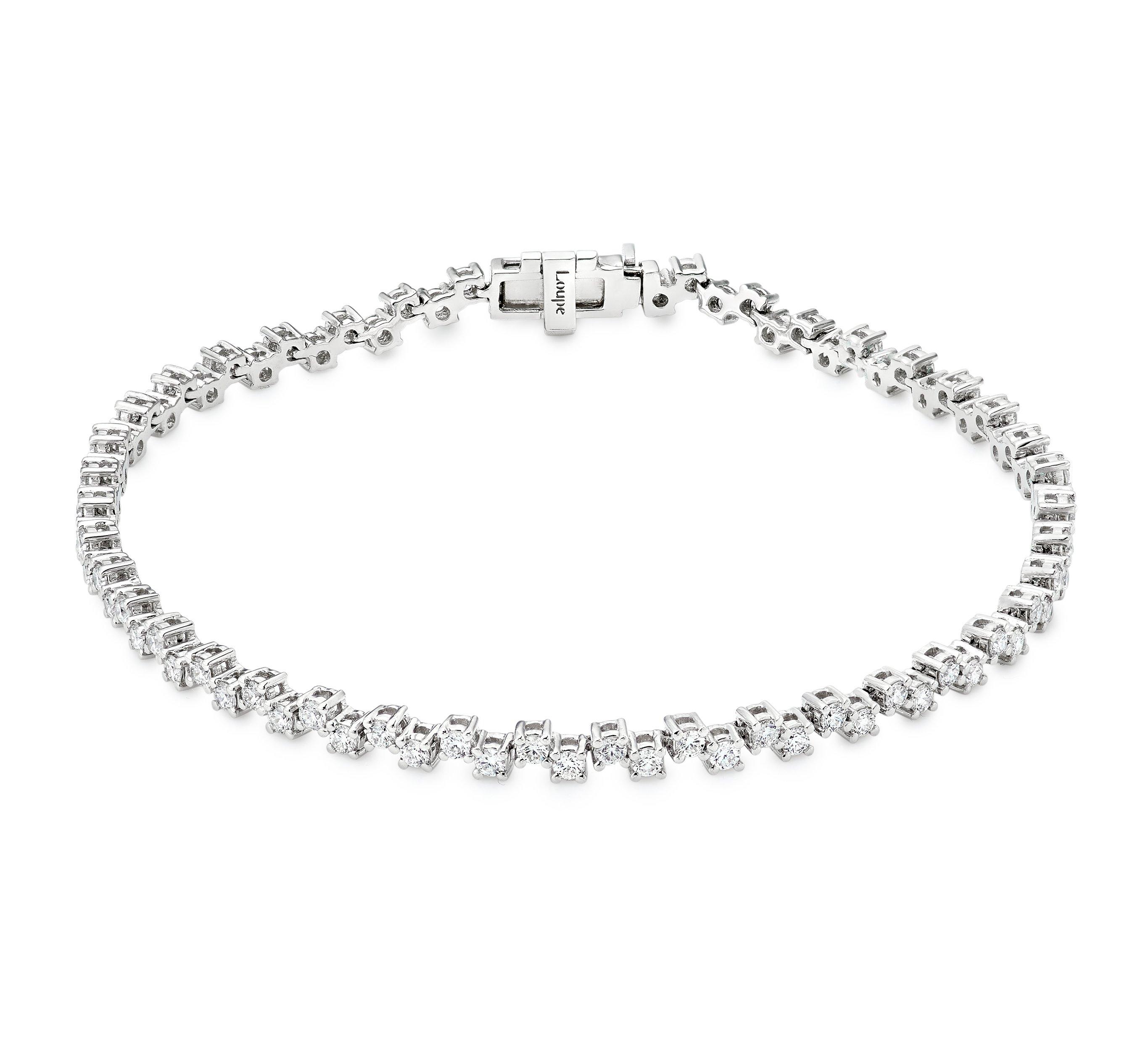 Loupe Confection Diamond Offset Bracelet in 18ct White Gold | LOU ...