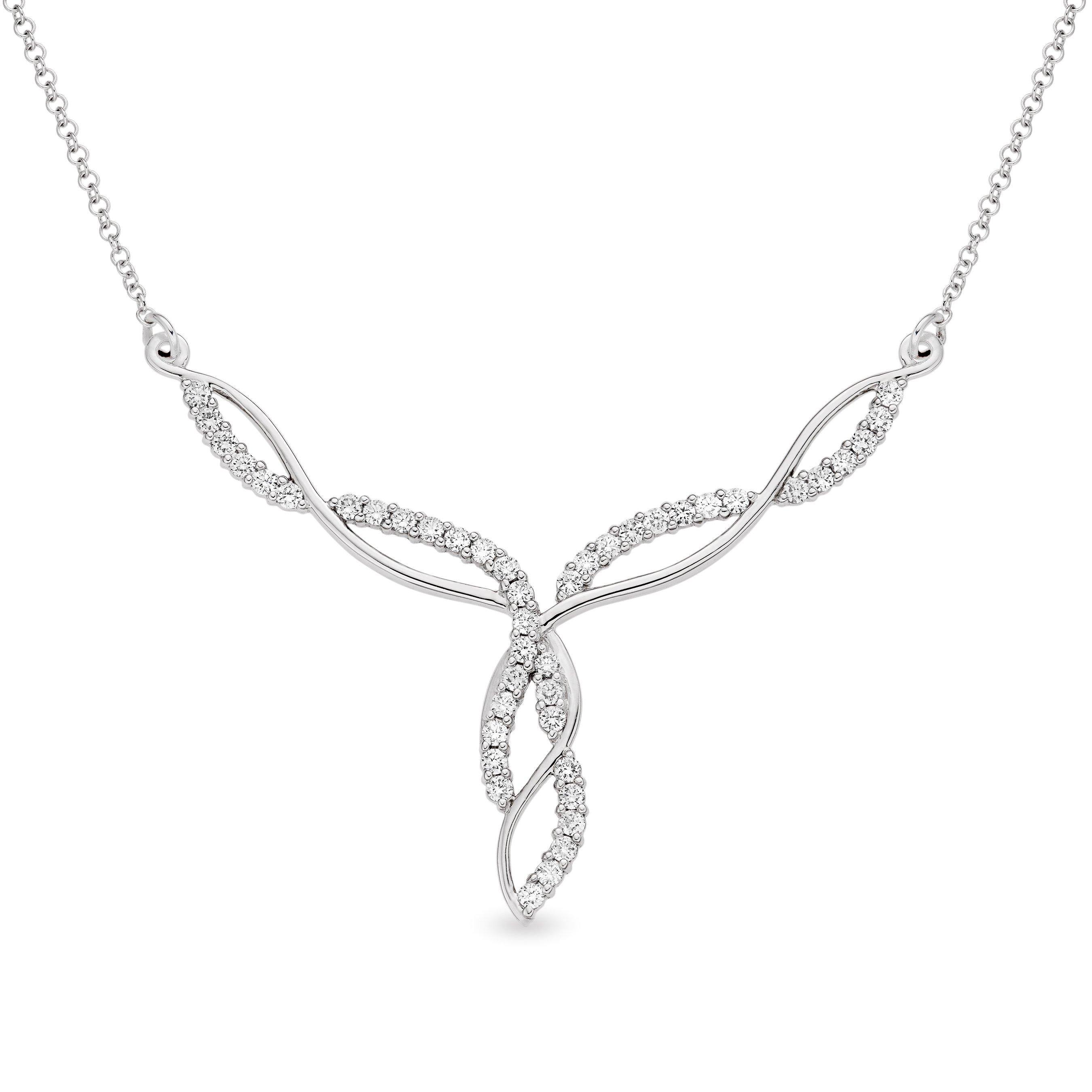 Loupe Tempo Diamond Drop Necklace in 18ct White Gold