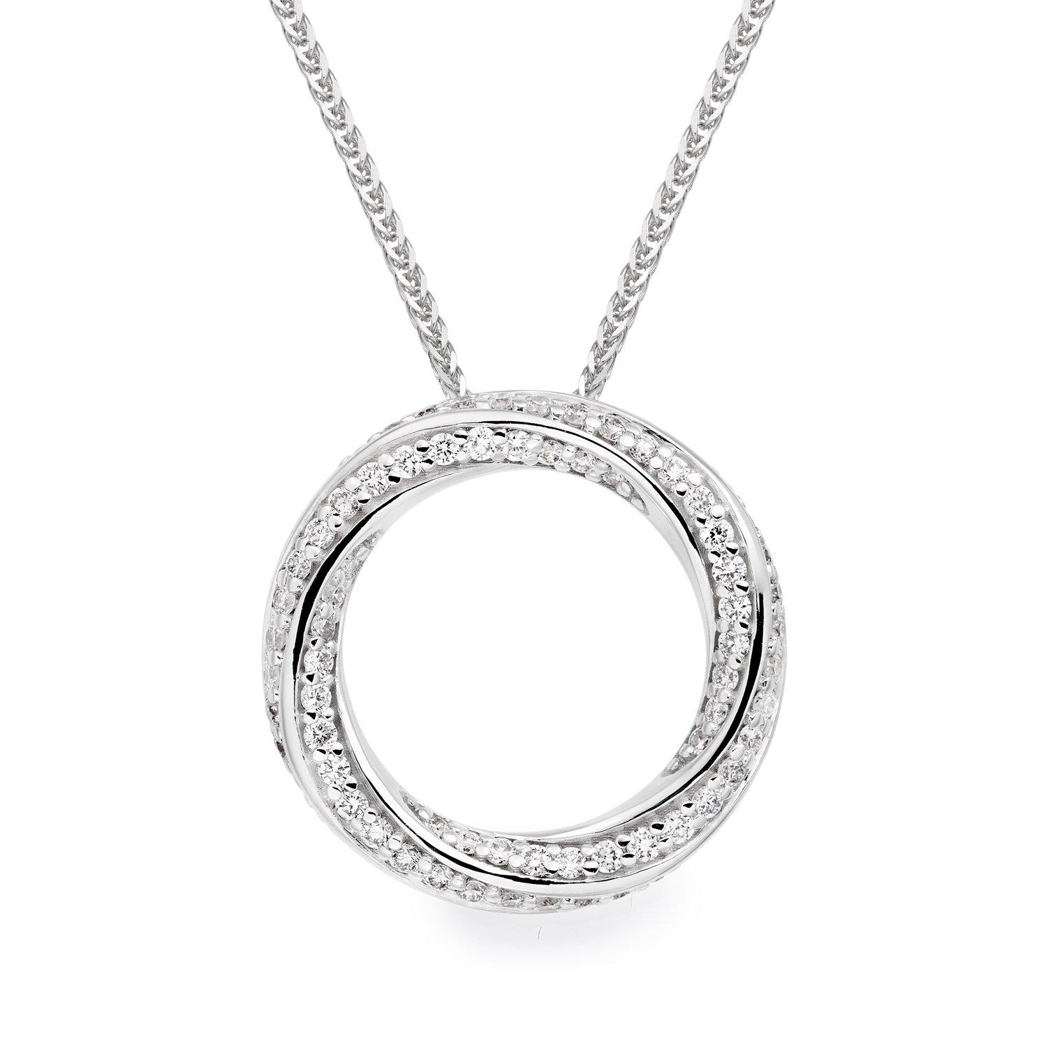 Loupe Spyra Twist Diamond Pendant in 18ct White Gold