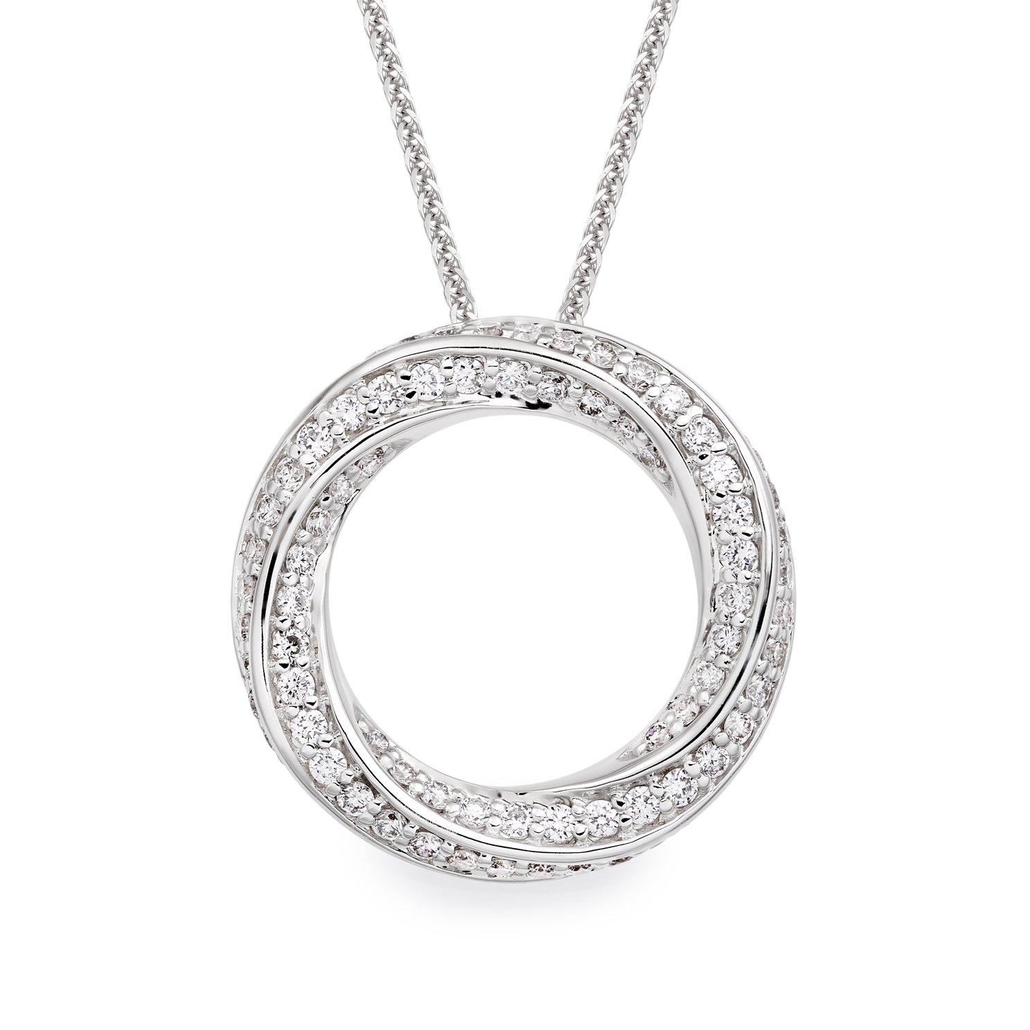 Loupe Spyra Twist Diamond Pendant in 18ct White Gold