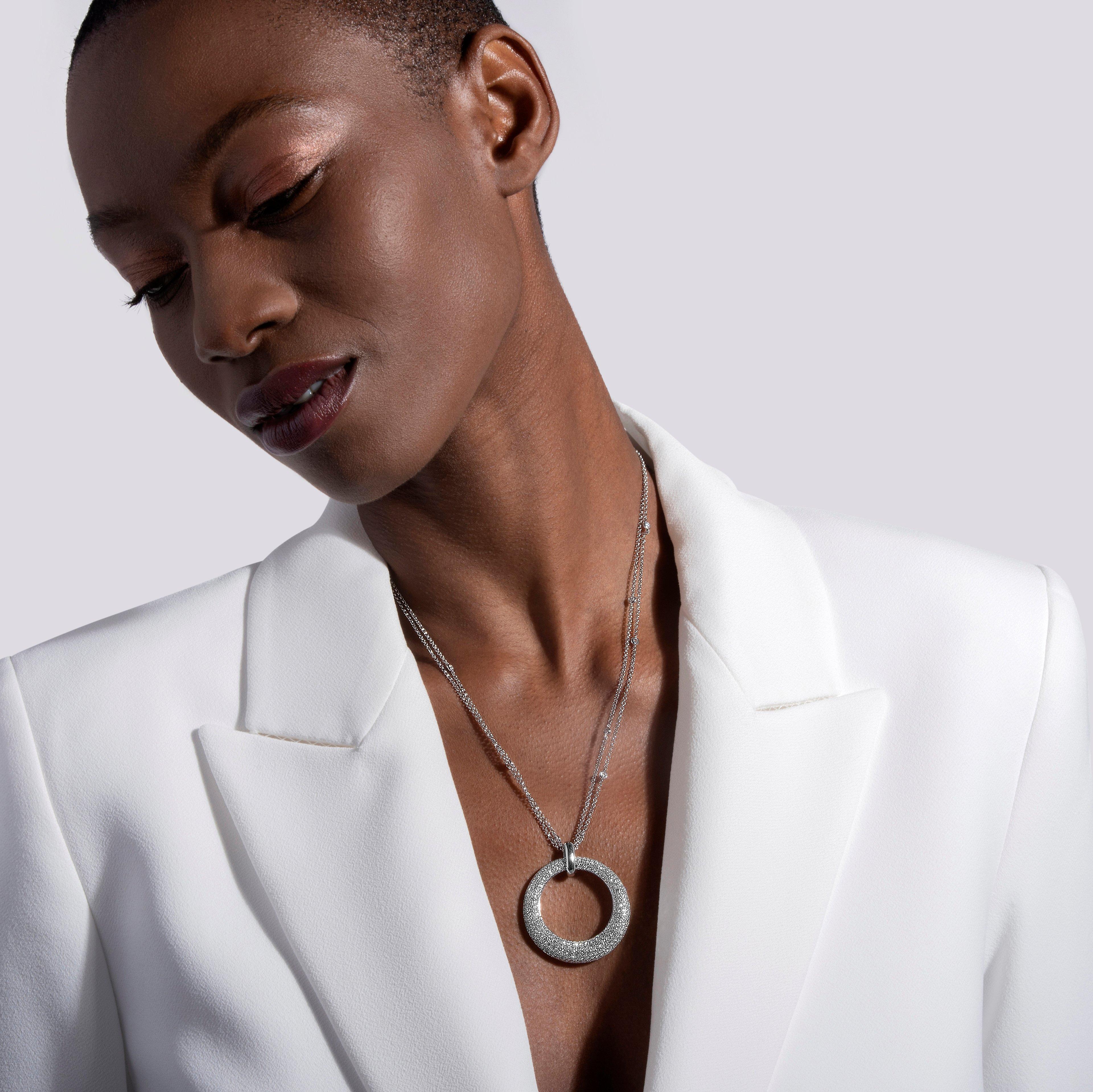 Loupe Asteria Diamond Pavé Pendant in 18ct White Gold | LOU-0126566
