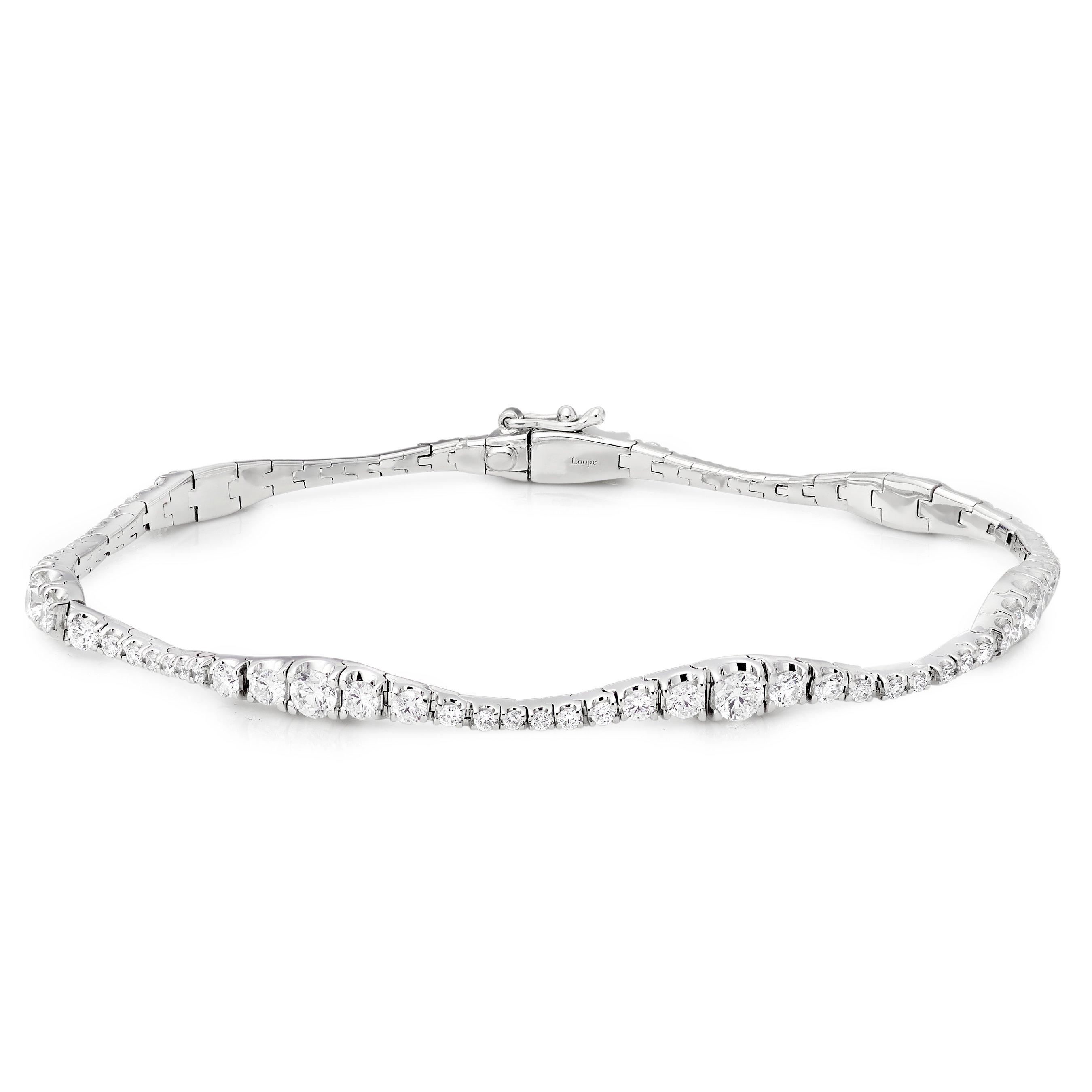 Loupe Confection Diamond 18ct White Gold Tennis Bracelet