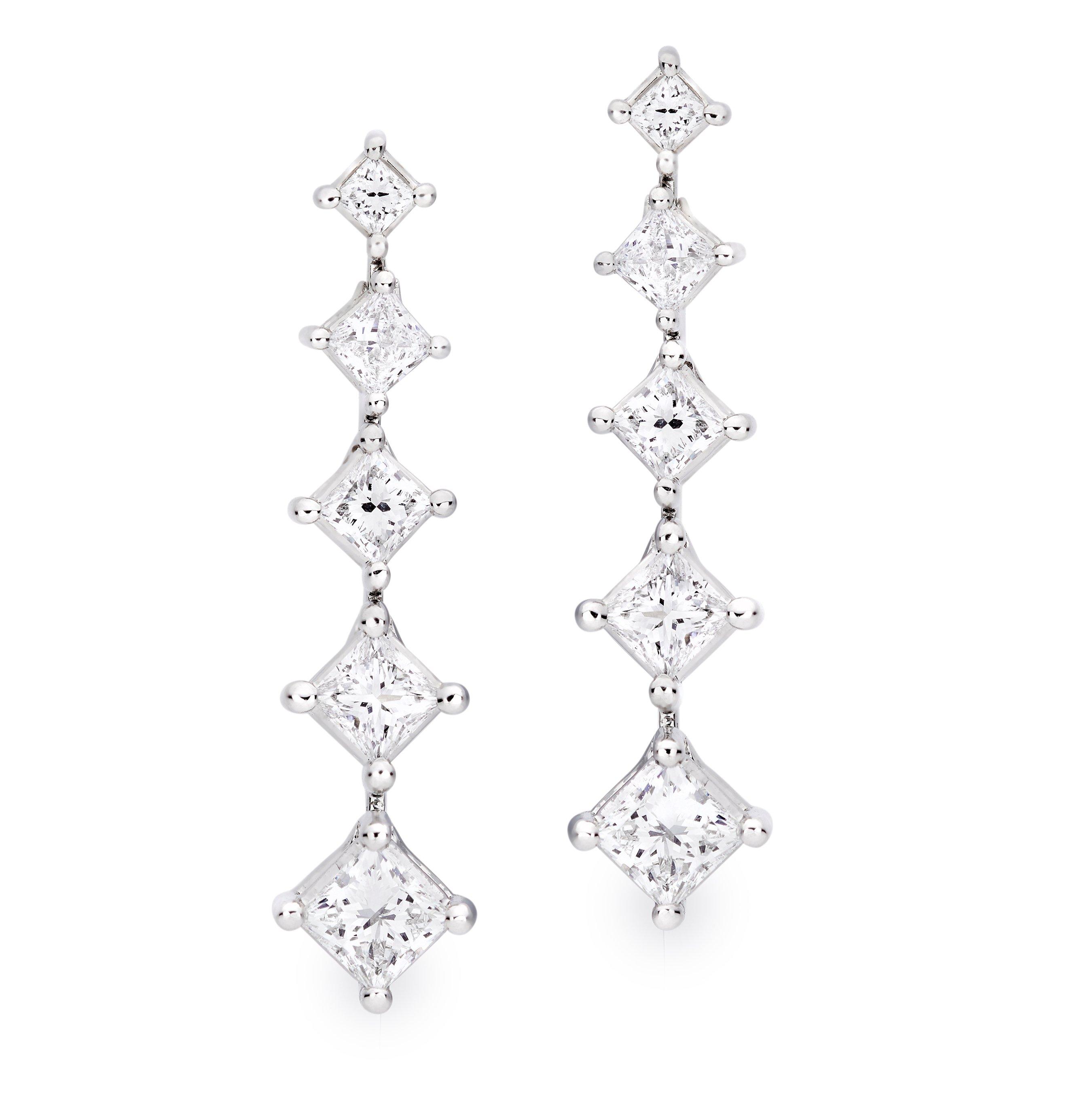 Loupe Delectables Diamond Drop Earrings in 18ct White Gold