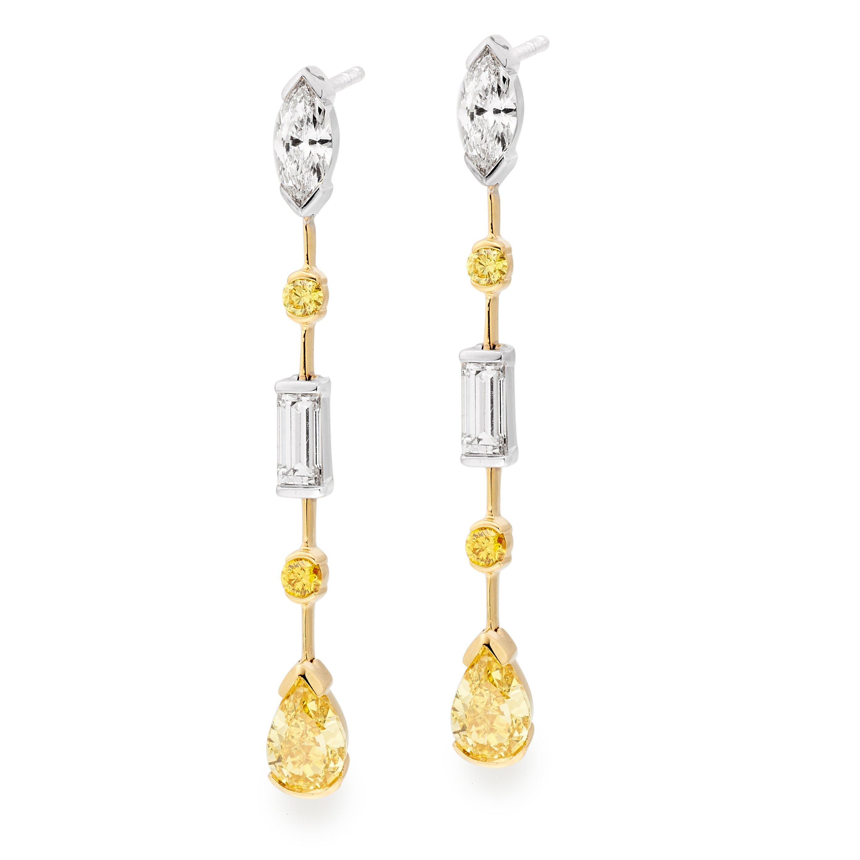 Loupe Delectables Diamond Drop Earrings in 18ct Yellow Gold