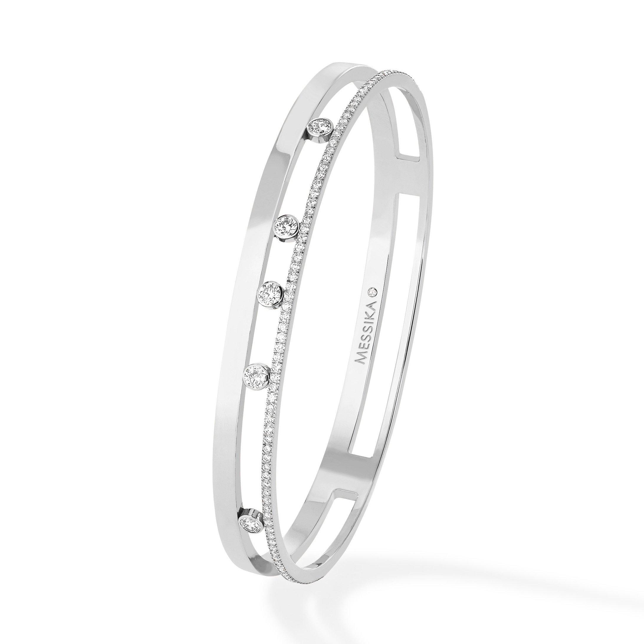 Messika Move Romane Diamond Bangle in 18ct White Gold | LOU-0143505 | Loupe