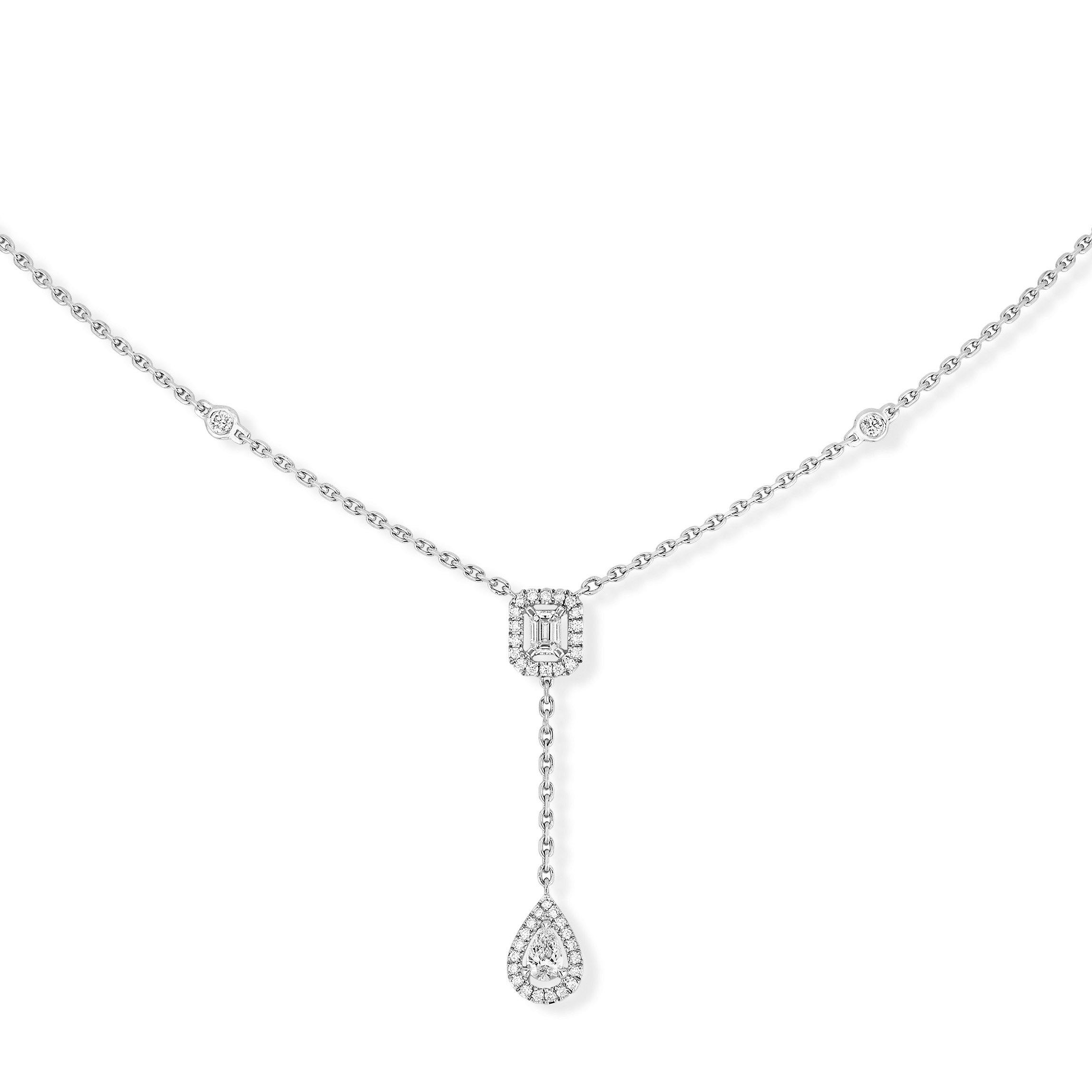 Messika My Twin Tie 18ct White Gold Diamond Necklace
