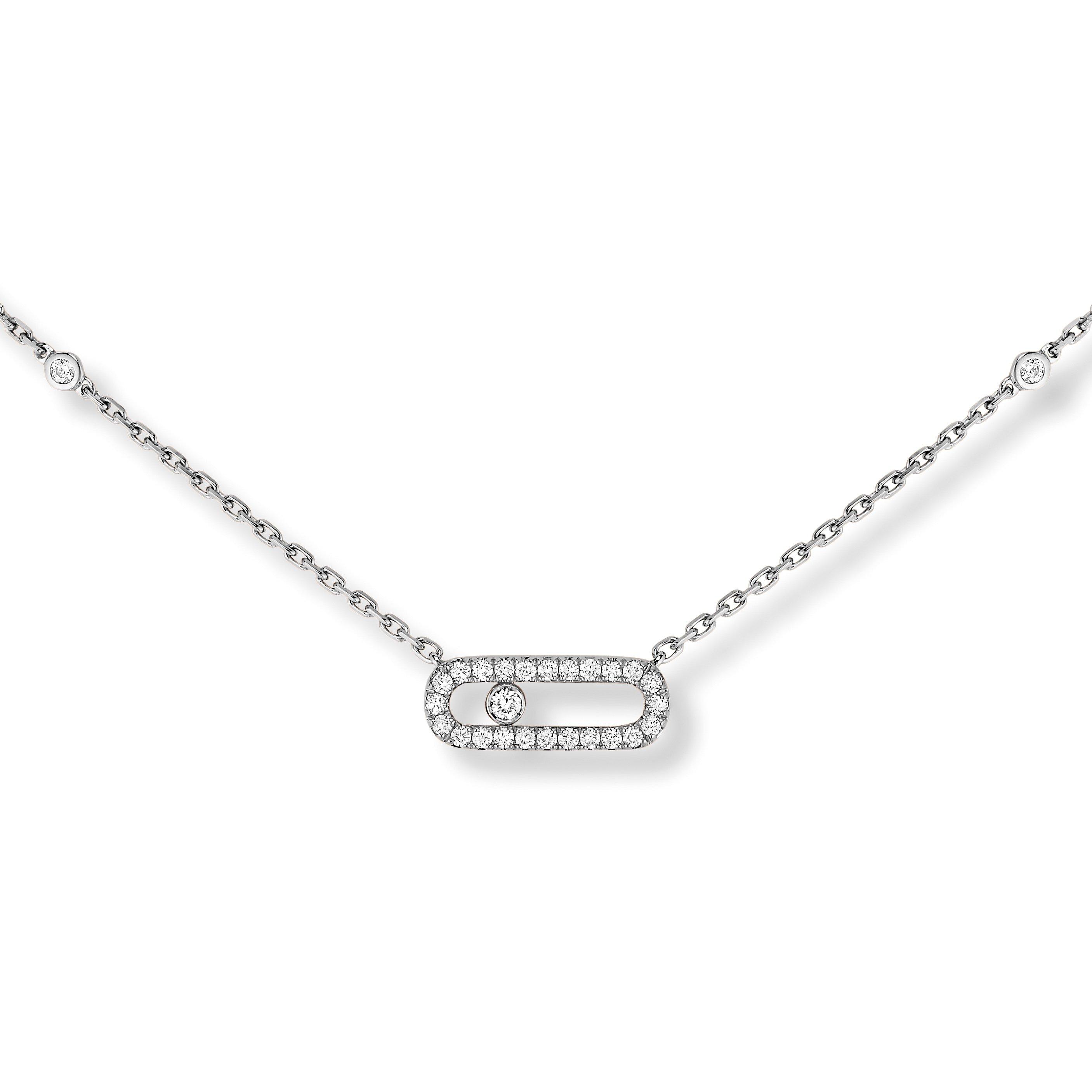 Move Uno Pavé Diamond Necklace in 18ct White Gold