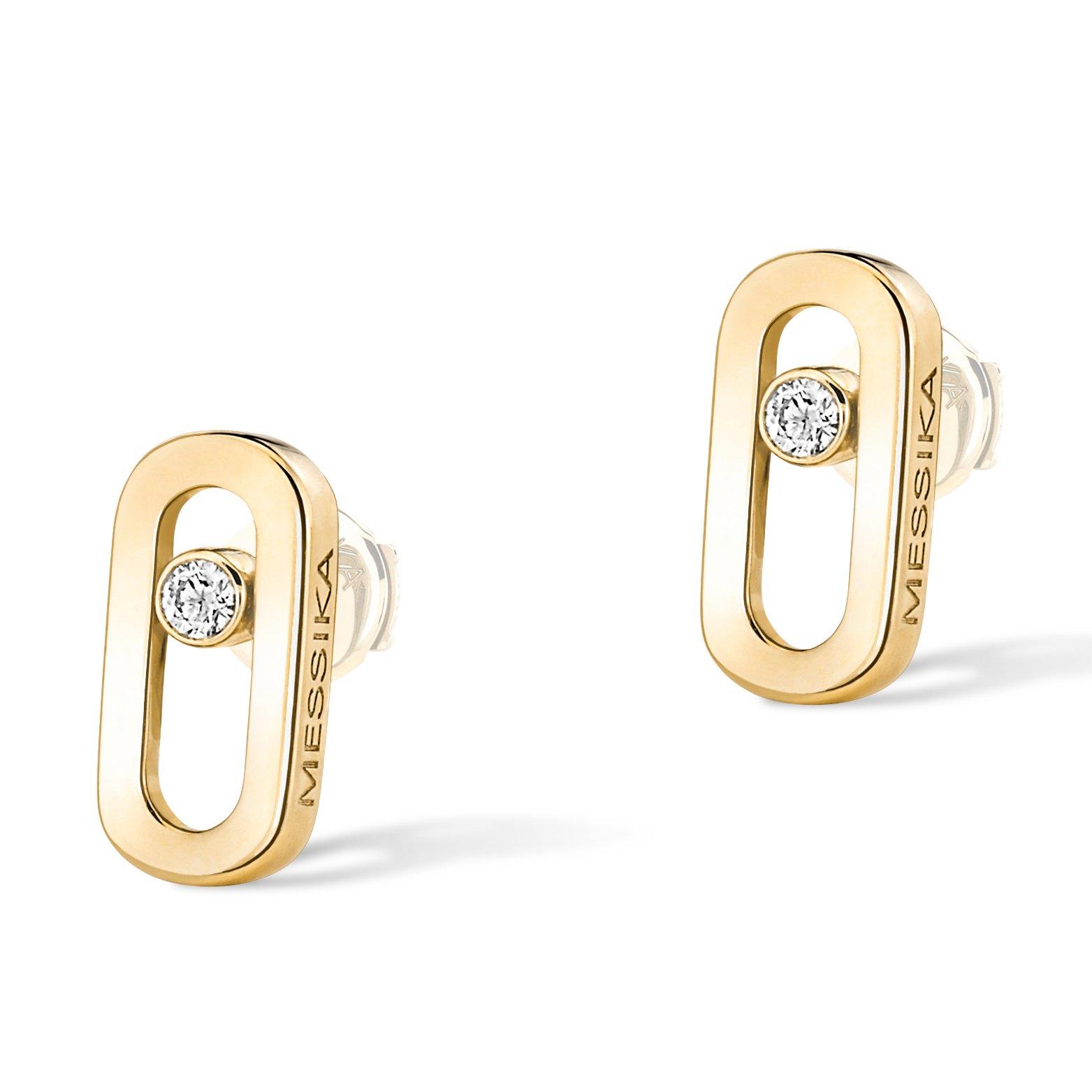 Messika Move Uno 18ct Yellow Gold Diamond Stud Earrings