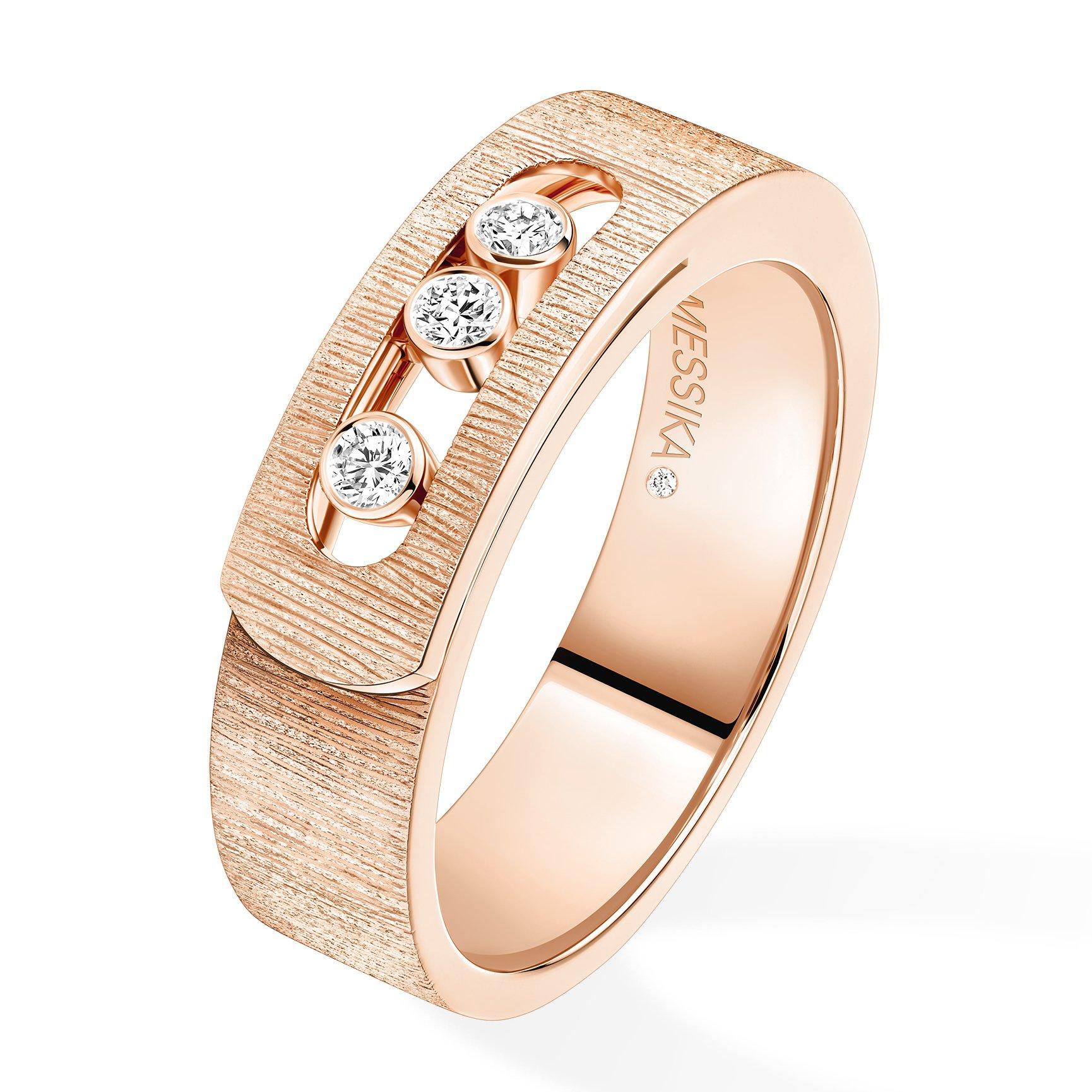 Messika Move Noa Ciselé 18ct Pink Gold Diamond Ring