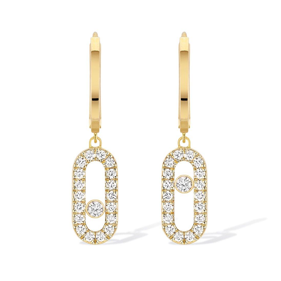 Messika Move Uno 18ct Yellow Gold Diamond Hoop Earrings