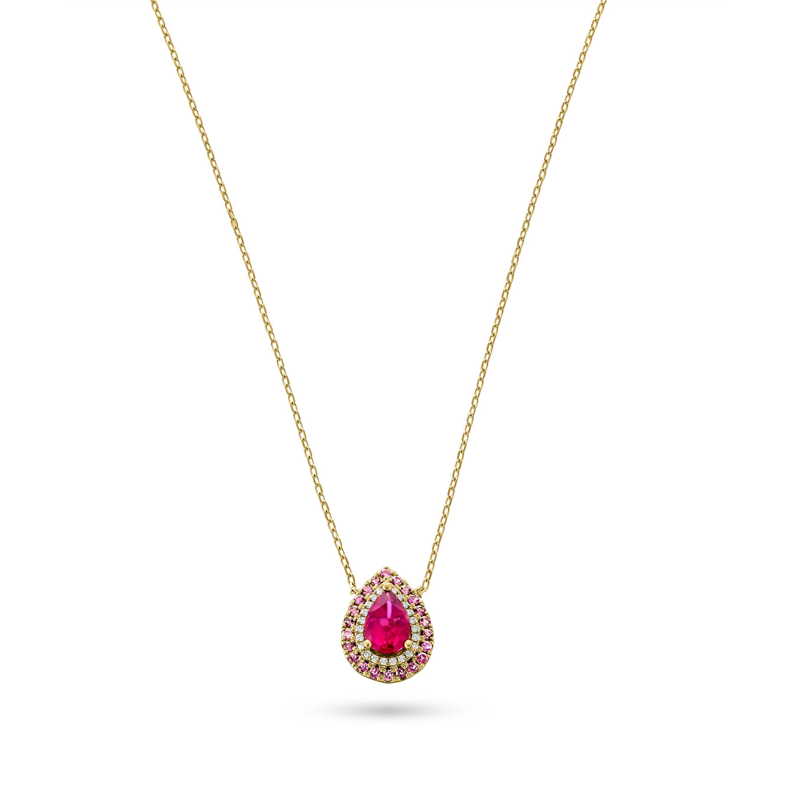 Loupe Iris Pink Tourmaline and Diamond Necklace in 18ct Rose Gold