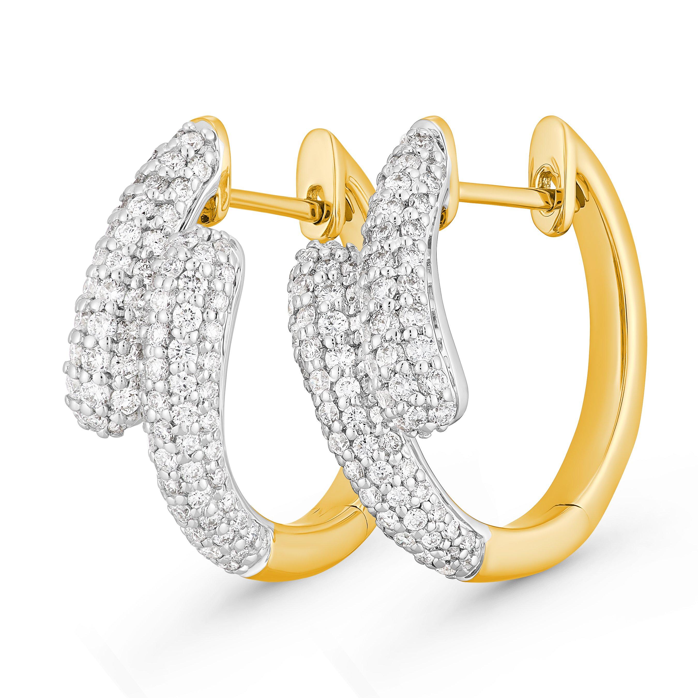Loupe Asteria 18ct Yellow Gold Diamond Hoop Earrings 