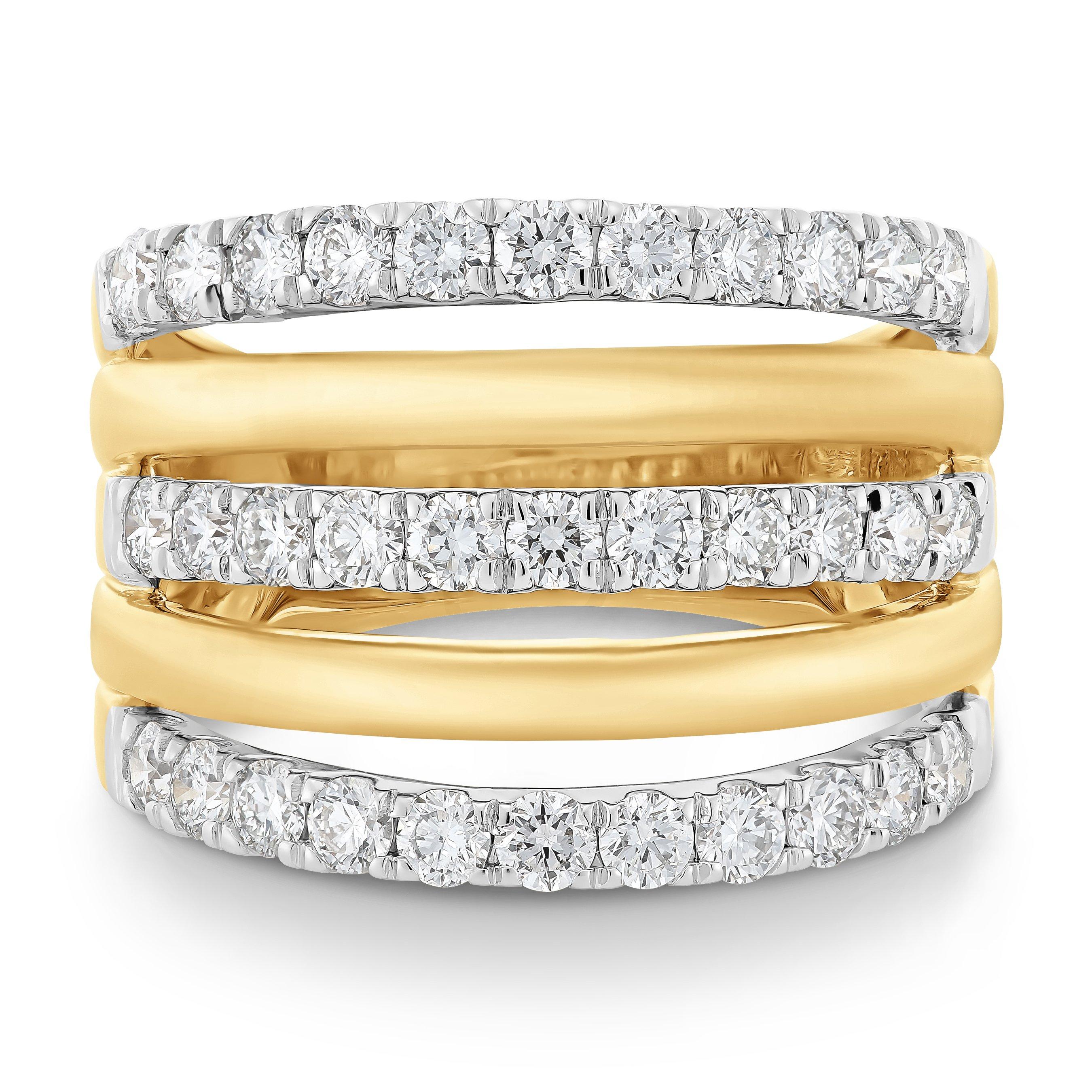 Loupe Harmonia Diamond Five Row Ring in 18ct Yellow Gold