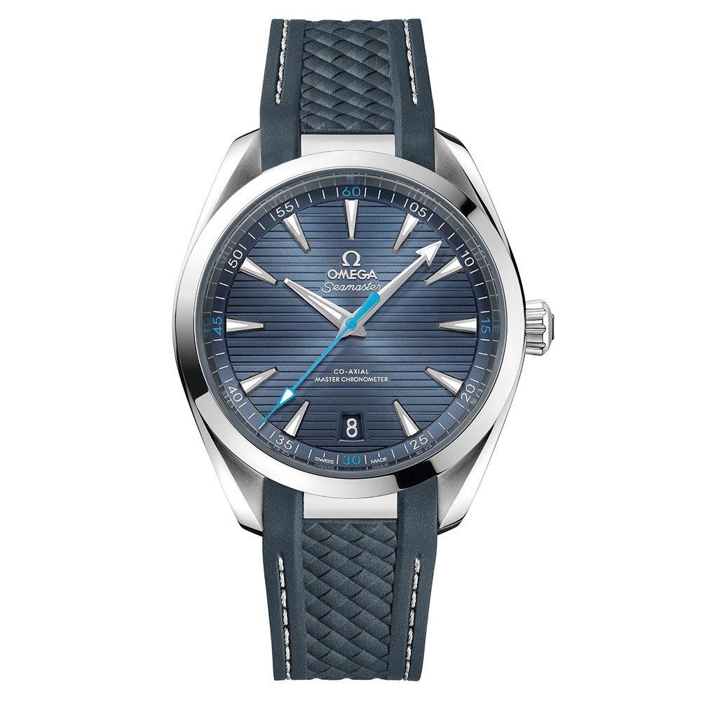 Omega mens watch blue face sale