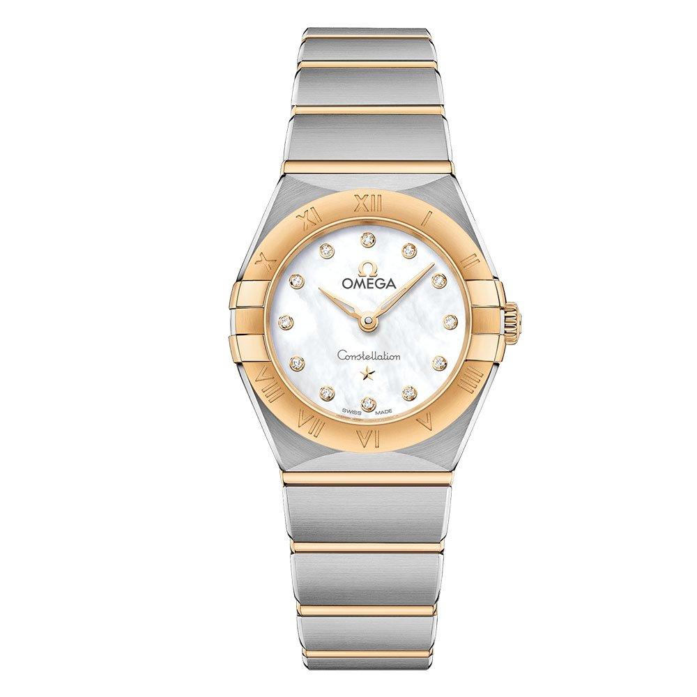 OMEGA Constellation Quartz 25mm Stainless Steel Ladies Watch 25 mm Mother of Pearl Dial 131.10.25.60.55.001 Loupe