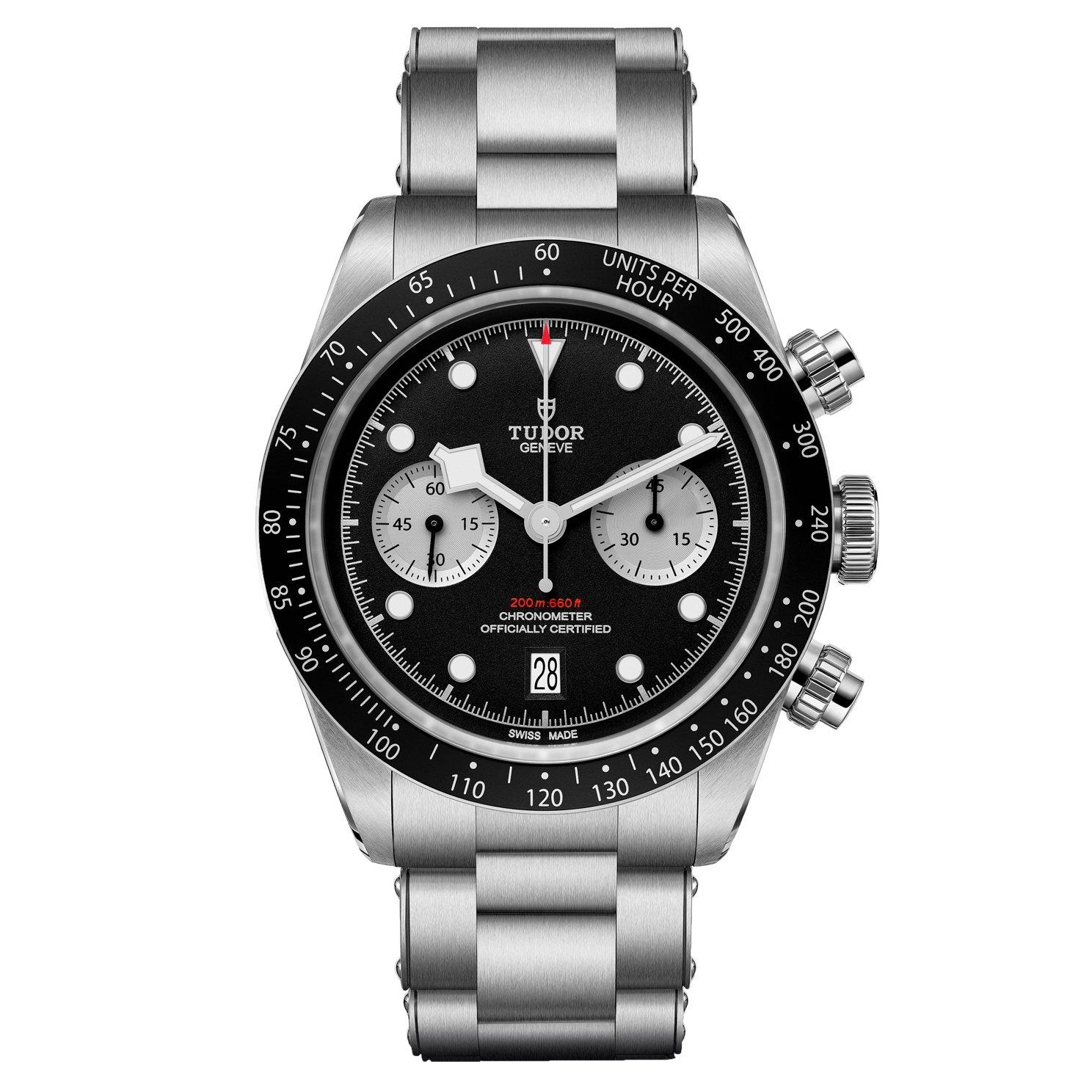 His and her chronograph black stainless steel watch gift on sale set