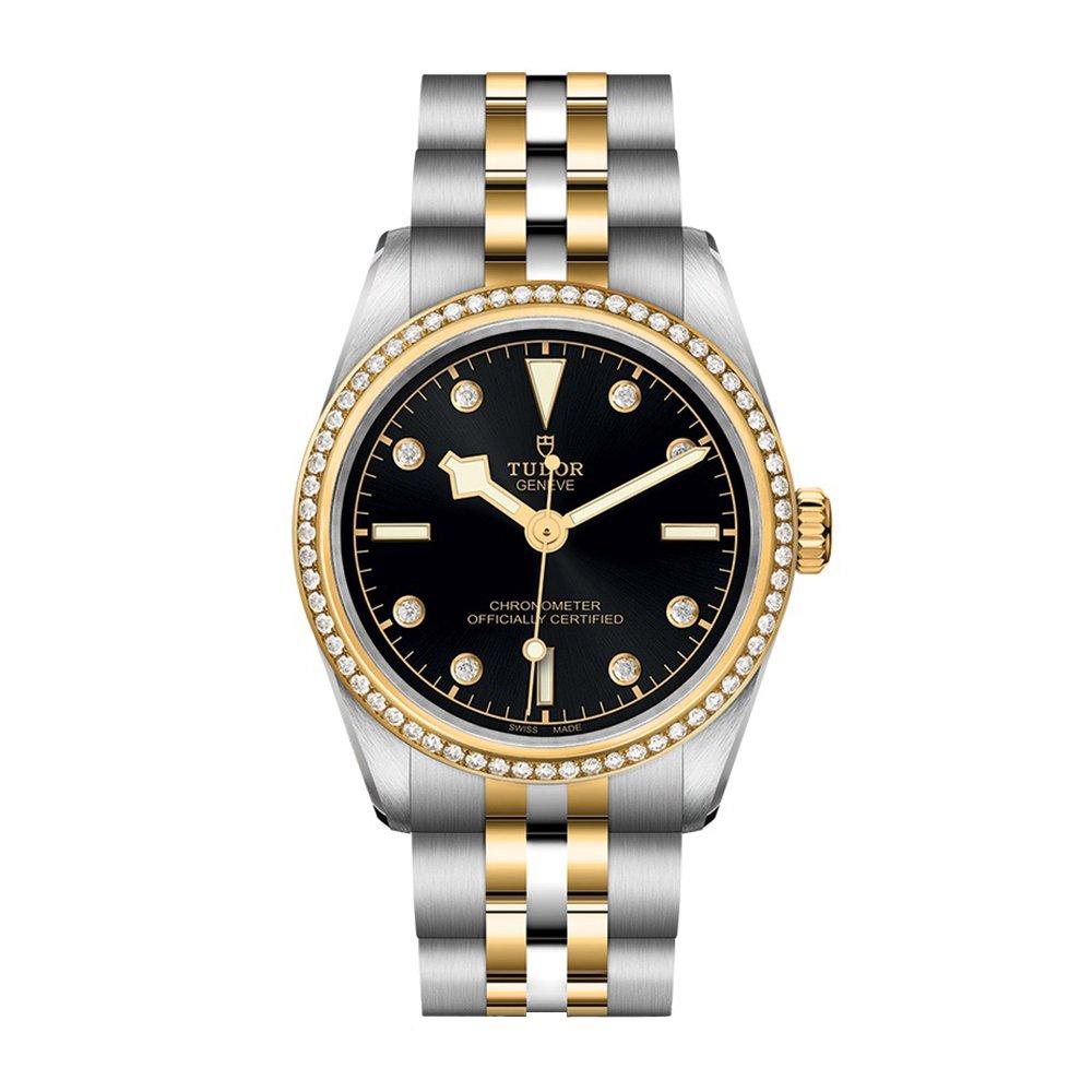 TUDOR Black Bay Automatic Stainless Steel and Yellow Gold Ladies Watch 31 mm Black Dial M79613 0005 Loupe