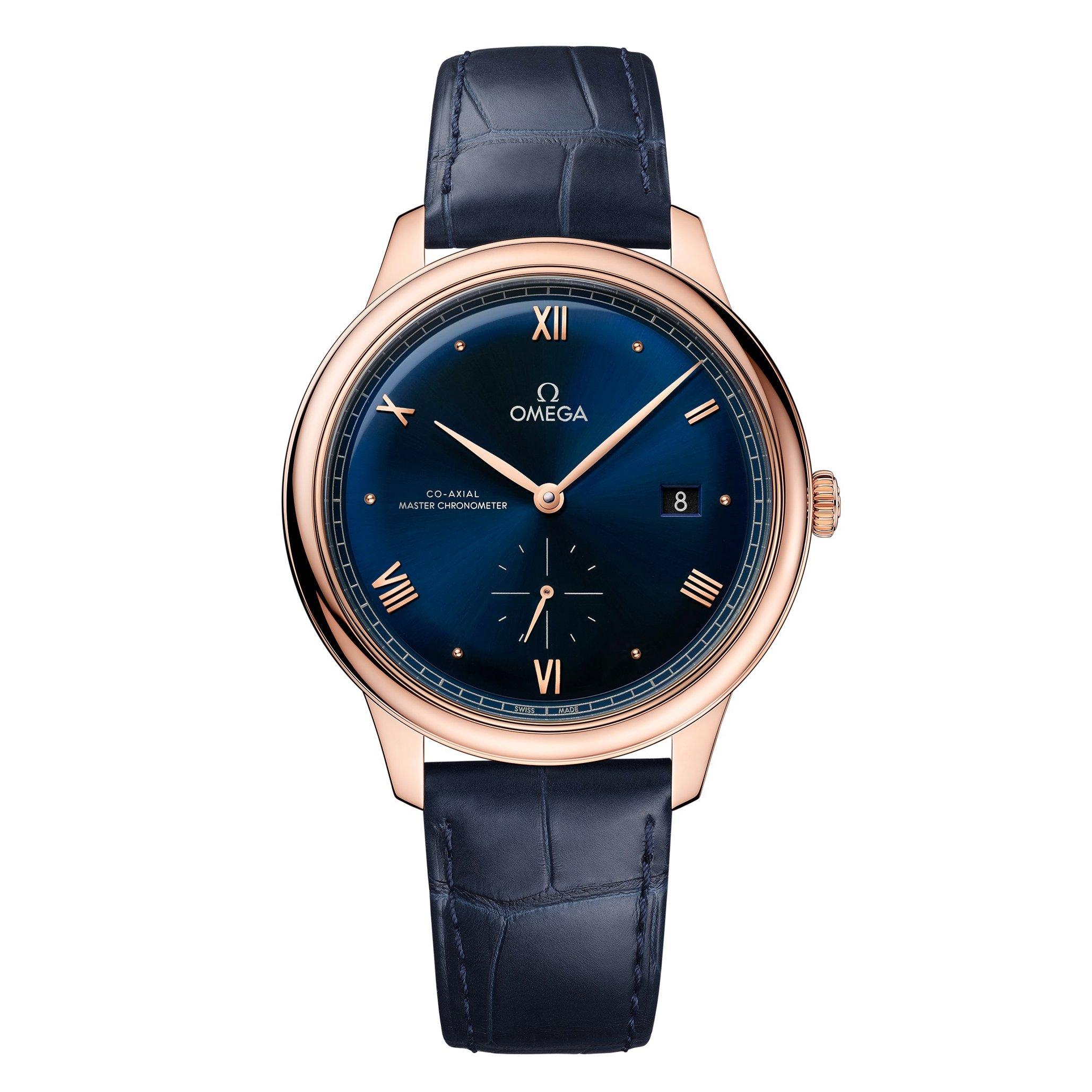 De Ville Prestige 18ct Sedna Gold Blue Leather Automatic Watch