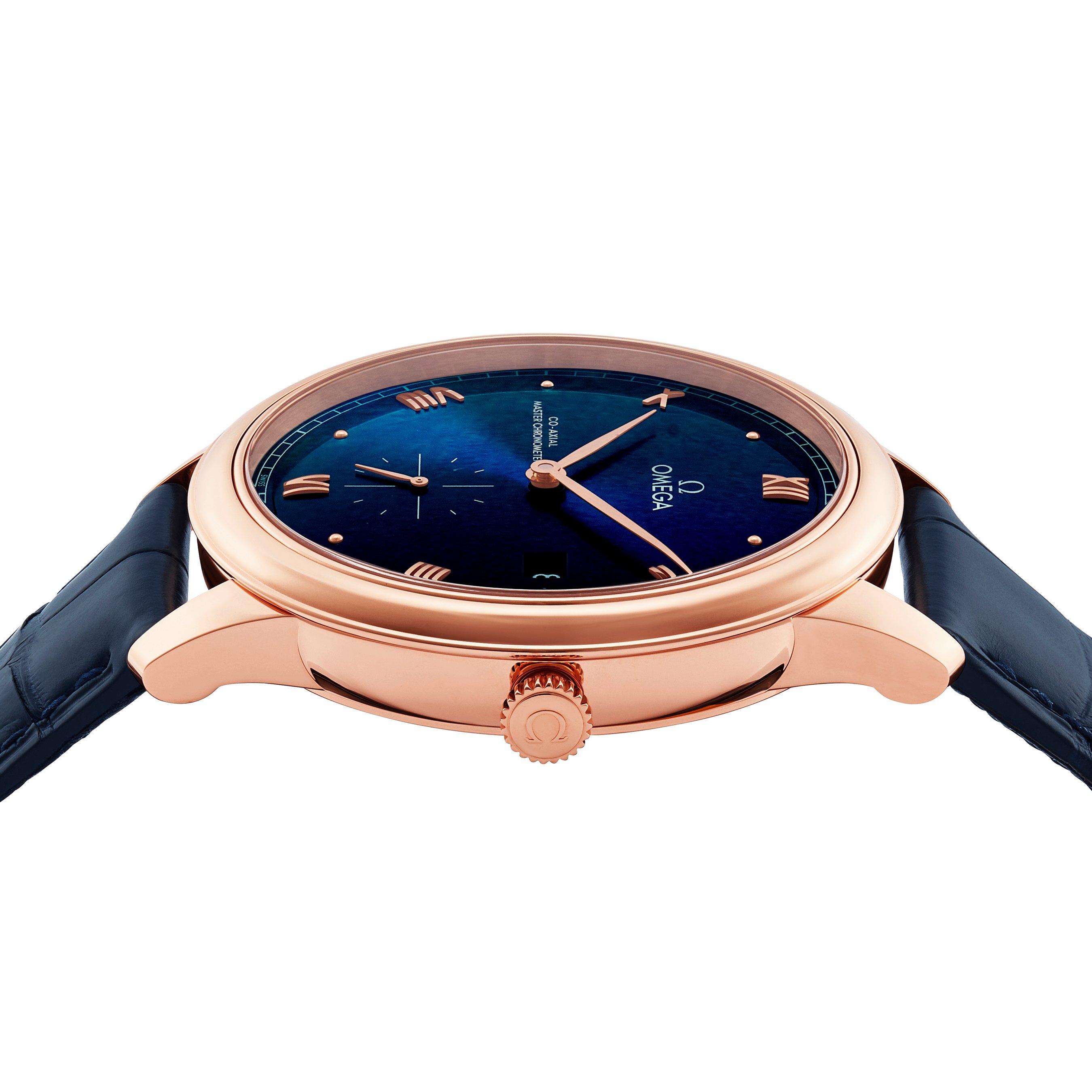 De Ville Prestige 18ct Sedna Gold Blue Leather Automatic Watch