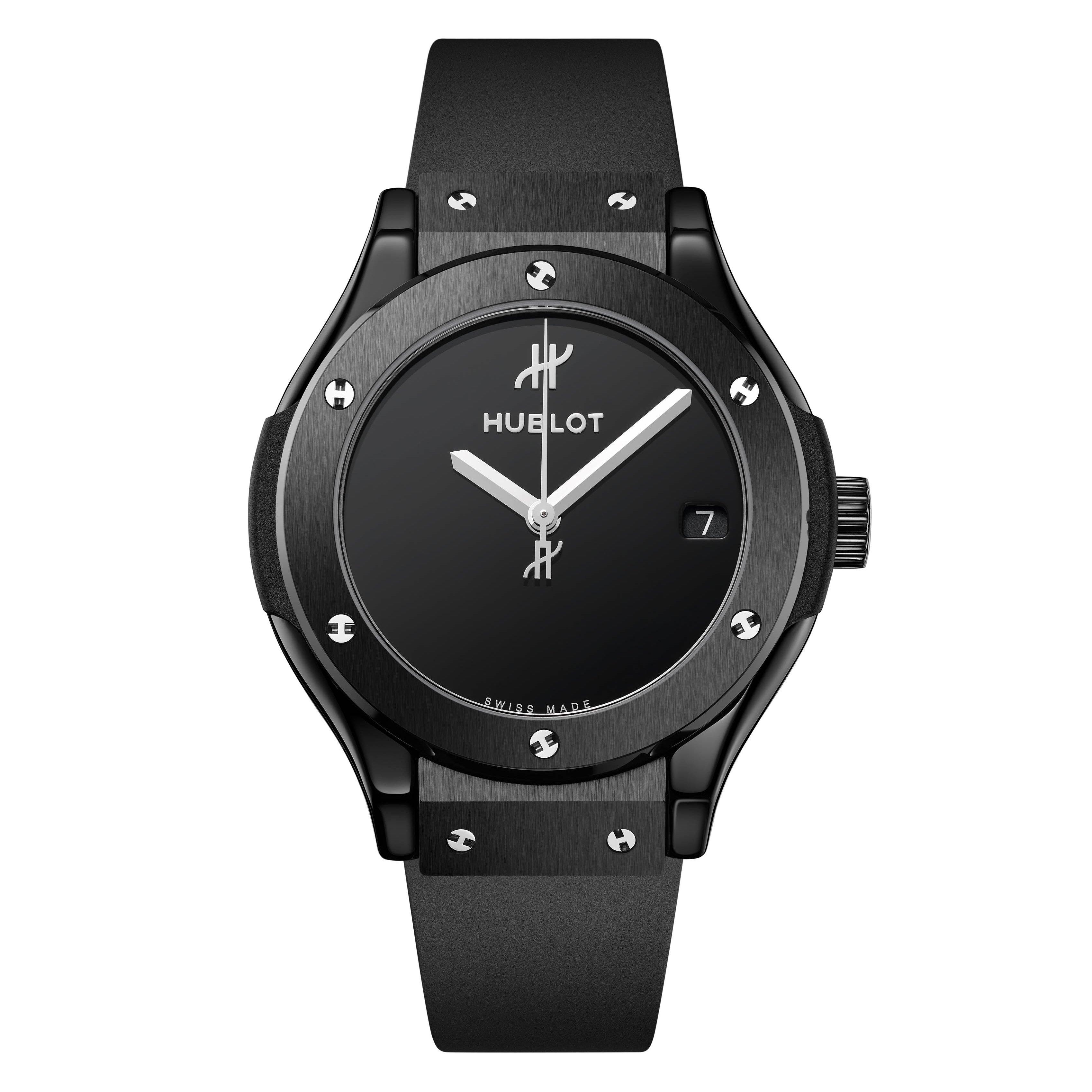 Hublot Classic Fusion Ceramic Quartz Watch 33 mm Black Dial 581.CX.1270.RX.MDM Loupe