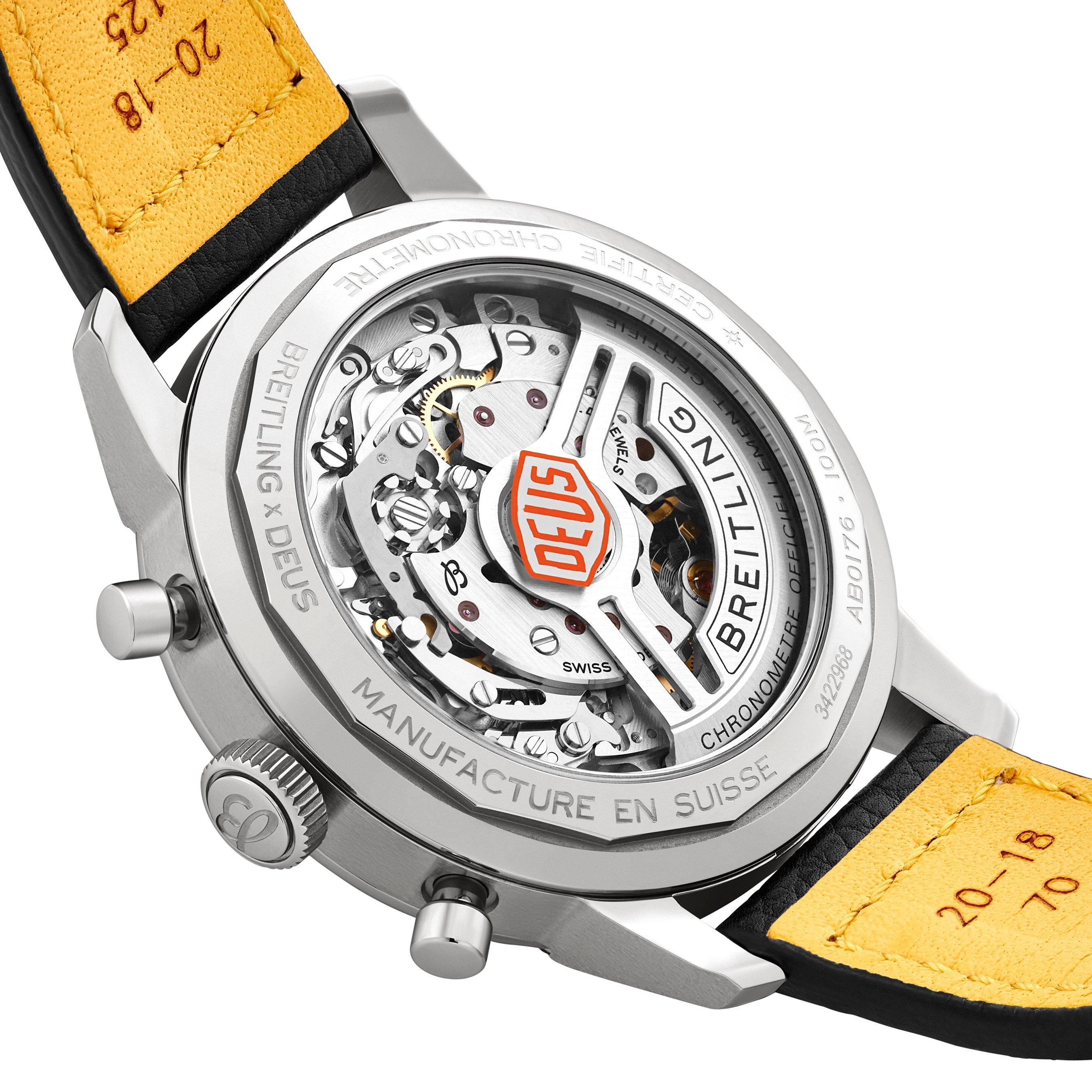 stainless steel breitling deus watch