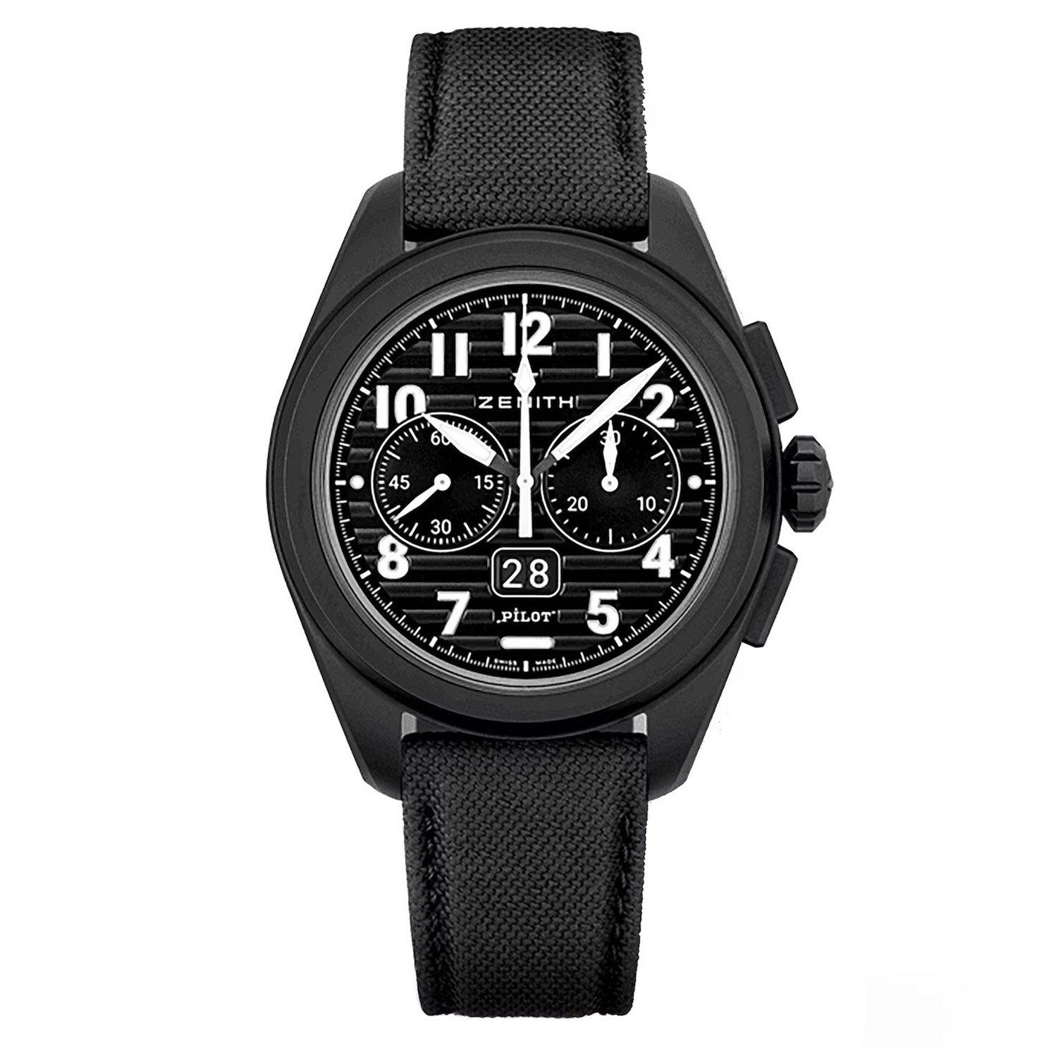 プライム ZENITH Pilot Big Date Flyback 40mm Ceramic Chronograph Automatic