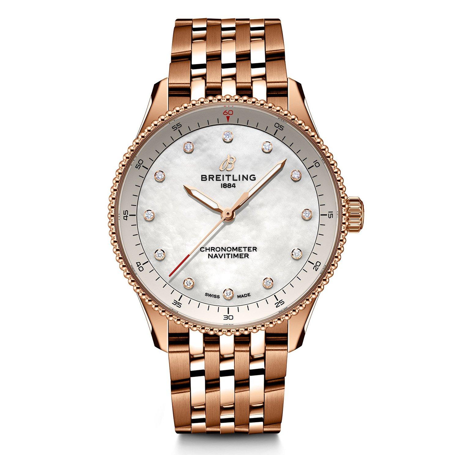 Breitling Navitimer 32 18ct Rose Gold and Diamond Ladies Watch