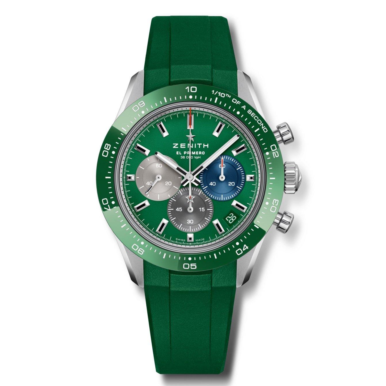 ZENITH Chronomaster Sport 41mm Ceramic Green Rubber Strap