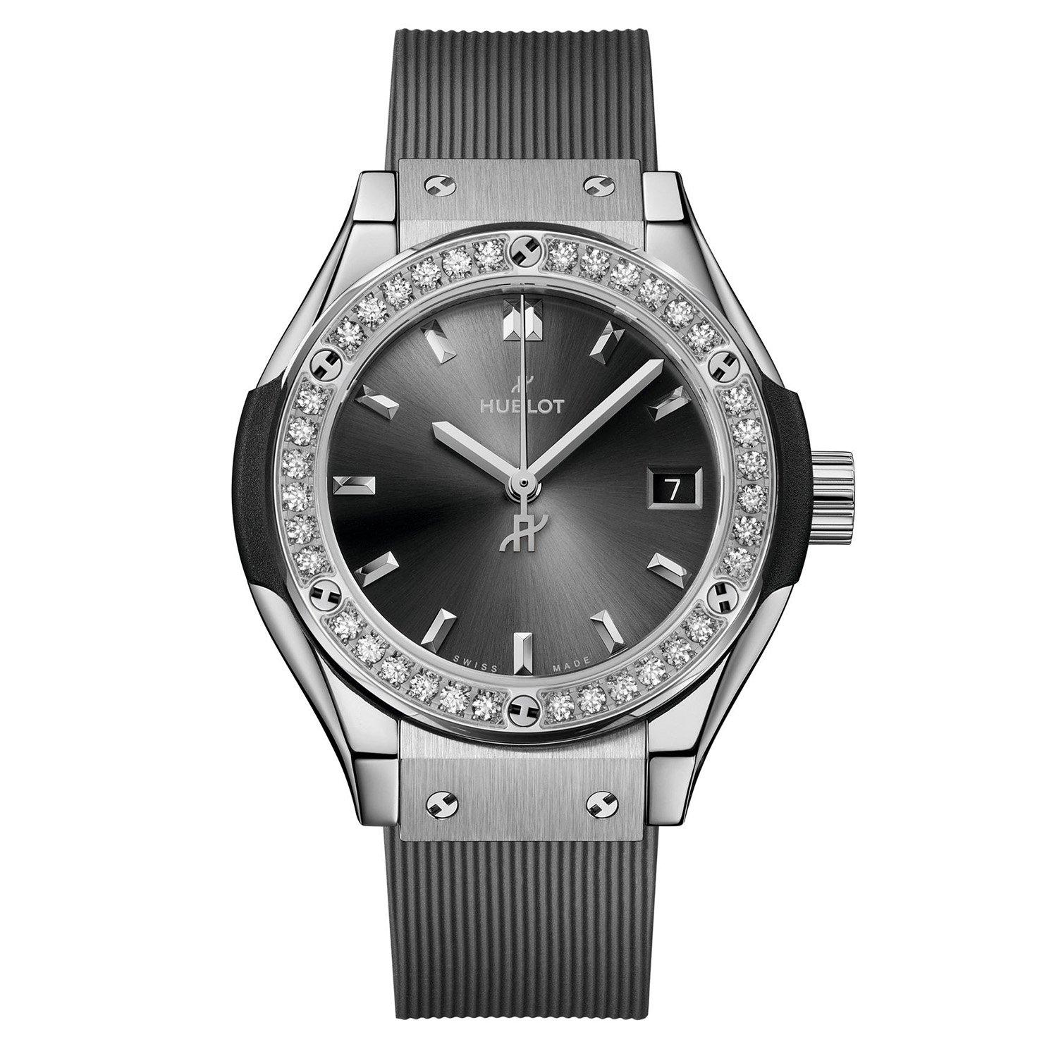 Hublot Classic Fusion Racing Grey Titanium Diamonds 29mm Ladies Watch