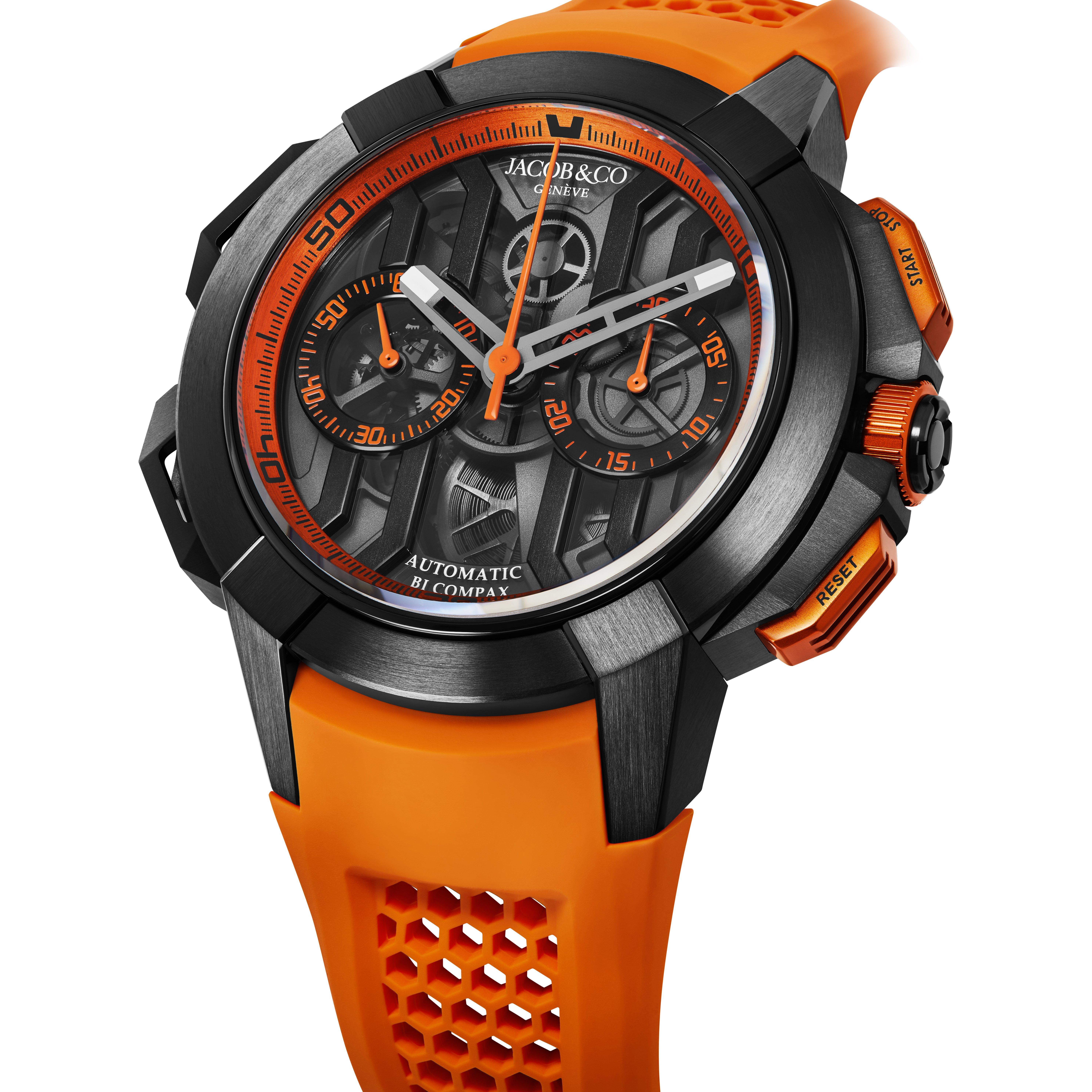 Jacob & Co. Epic X Chrono 44mm Titanium Orange Chronograph Automatic Men's Watch