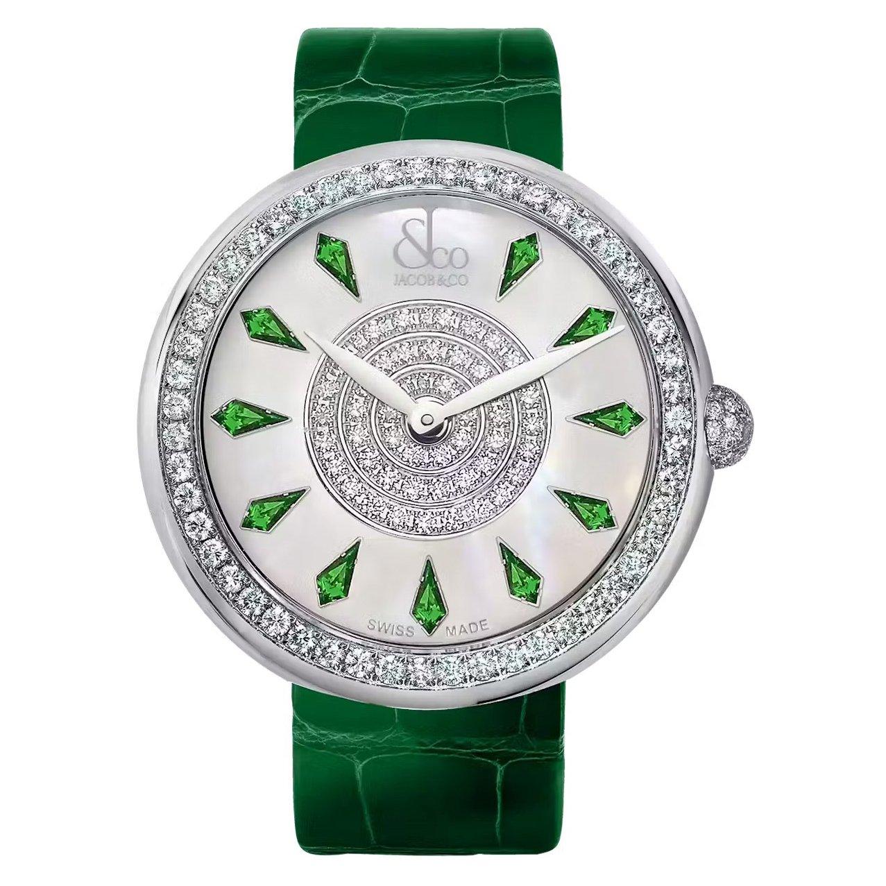 Jacob & Co. Limited Edition Brilliant 38mm Green Tsavorite Diamond Ladies Watch