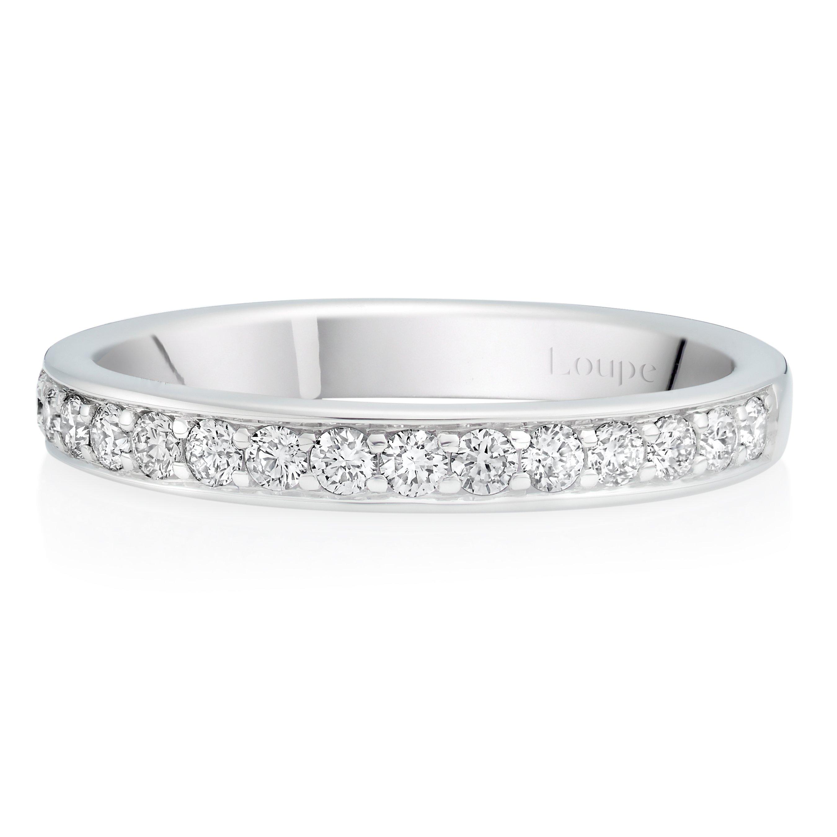 Loupe Icons Half Eternity Diamond Ring in Platinum