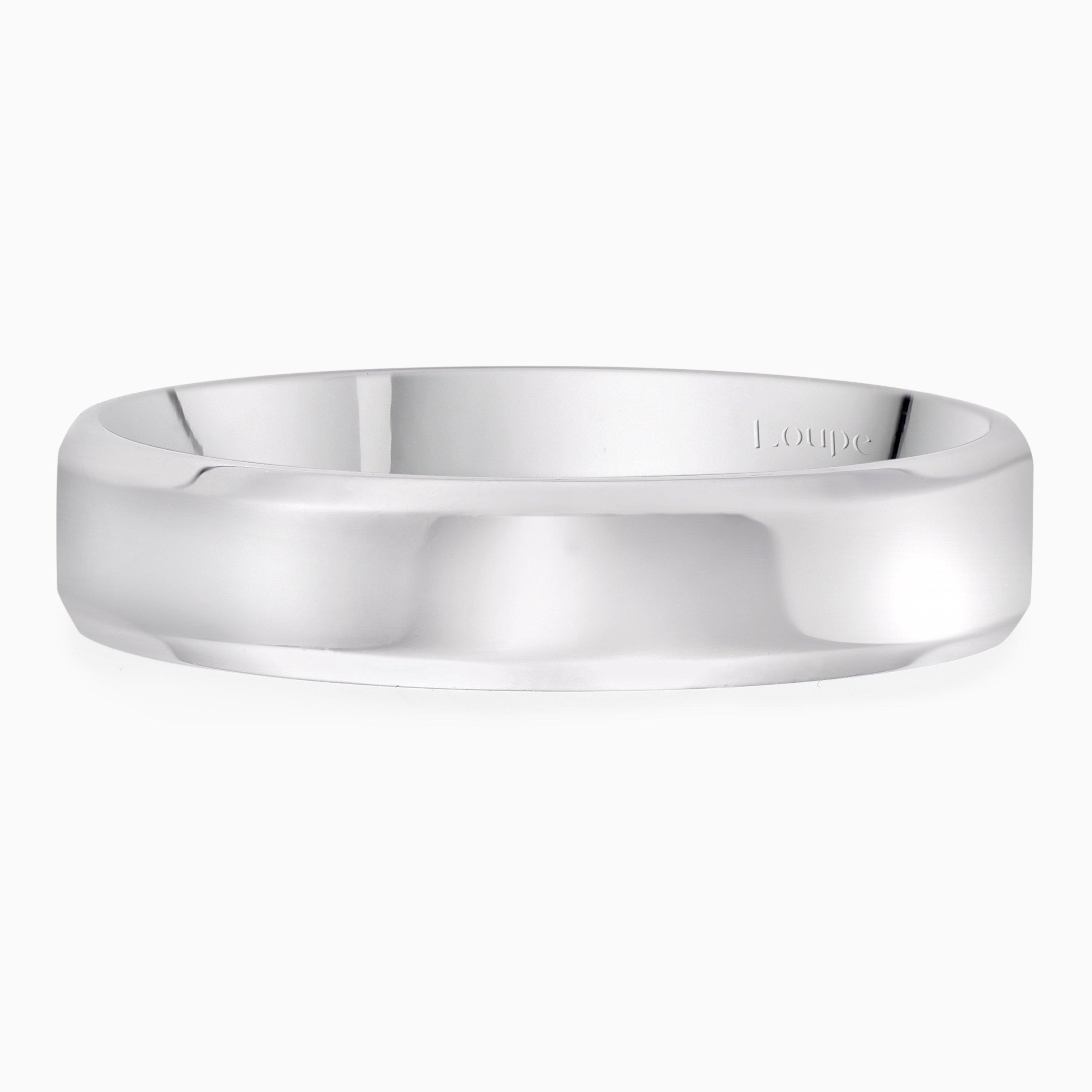 Loupe Icons Wedding Ring in Platinum
