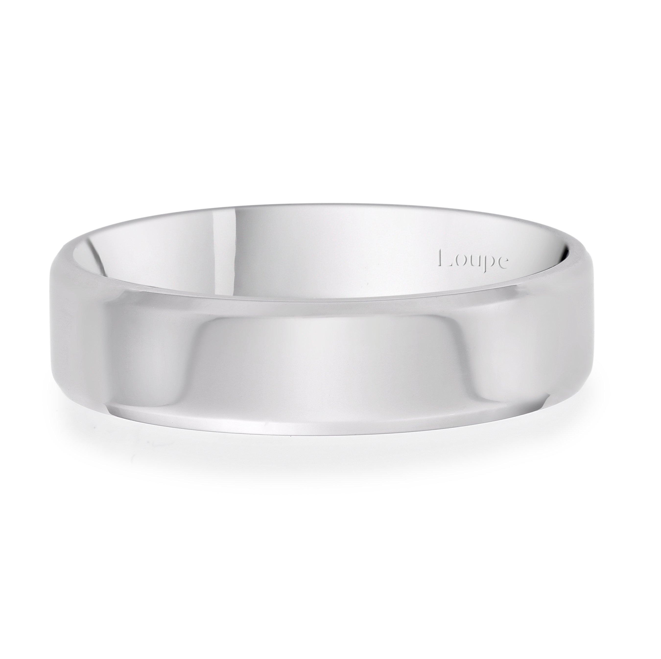 Loupe Icons Wedding Ring in Platinum